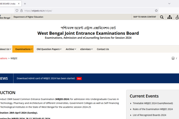 Download WBJEE Admit card